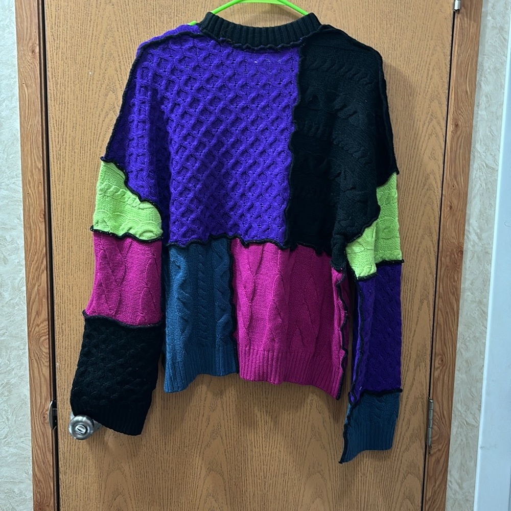Patterned Patch-Work Sweater - image 3